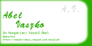 abel vaszko business card